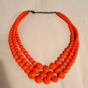 Orange Beaded Vintage Necklace